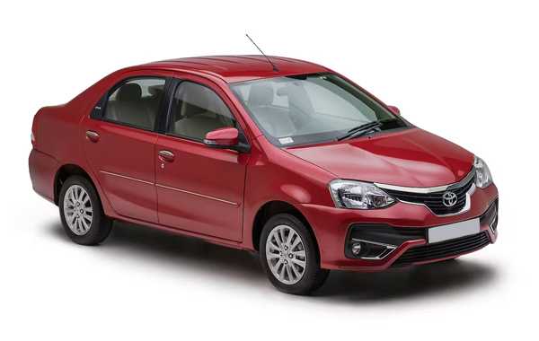 Toyota Etios sedan — compact cab hire Barmer